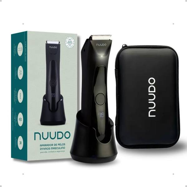 Aparador De Pelos Elétrico Íntimo Masculino + Estojo - Nuudo — foto do produto em fundo branco