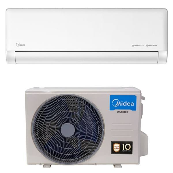 Ar-Condicionado Split Inverter 9.000 BTUs Ecomaster Springer Midea Quente e Frio — foto do produto em fundo branco