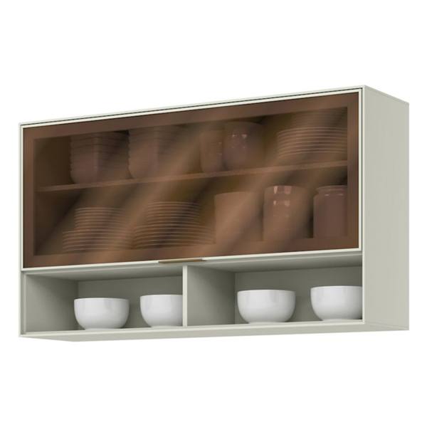 Armário Aéreo 1 Porta Basculante Vidro 120cm Fineze Henn — foto do produto em fundo branco