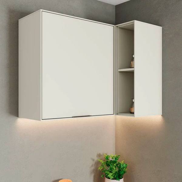 Armário Aéreo de Canto 01 Porta MDF Fineze Henn — foto do produto em fundo branco
