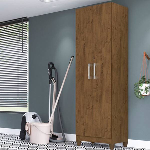 Armário Multiuso 2 Portas Bater 4 Prateleiras Íris Moval Roupeiro — foto do produto em fundo branco