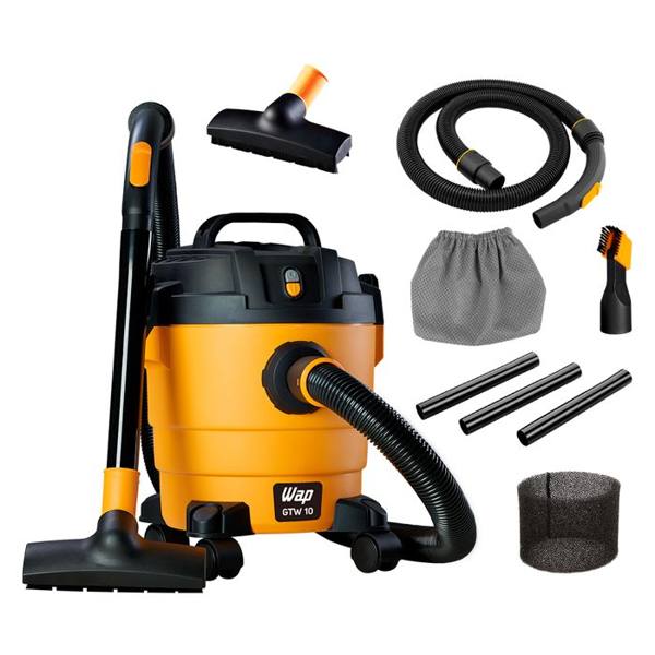 Aspirador Wap GTW10 Pó e Água 10L 1400W Filtro Removível Bocal de Sopro — foto do produto em fundo branco