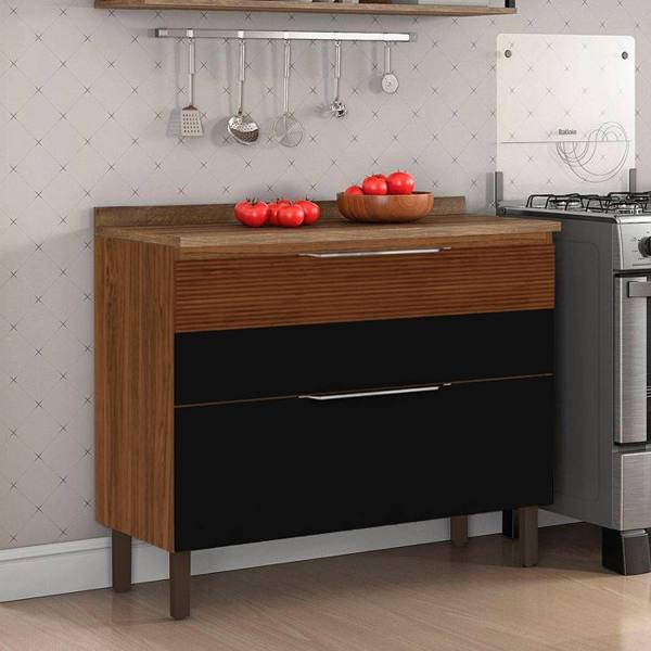 Balcão com Tampo 1 Porta 1 Gaveta 80cm Viv Luz Kit's Paraná — foto do produto em fundo branco