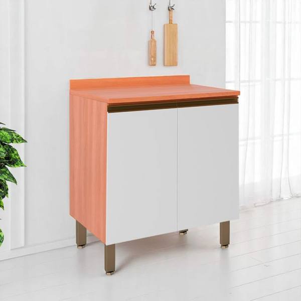 Balcão com Tampo 2 Portas em MDP 80cm Macadâmia Telasul — foto do produto em fundo branco