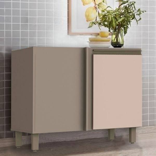 Balcão de Canto Reto com Tampo 1 Porta 84cm Connect Henn — foto do produto em fundo branco