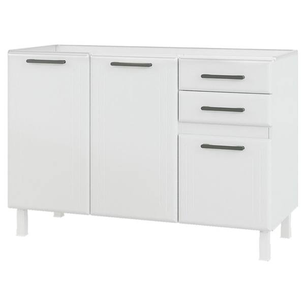 Balcão sem Tampo 2 Portas 3 Gavetas 120cm Liz Telasul em Aço — foto do produto em fundo branco