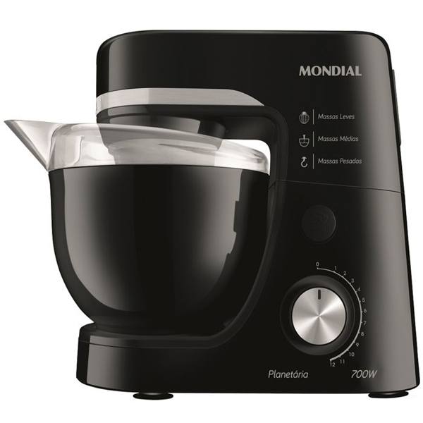 Batedeira Planetária Mondial BP03-B com 12 Velocidades 700W Tigela 4,5L — foto do produto em fundo branco