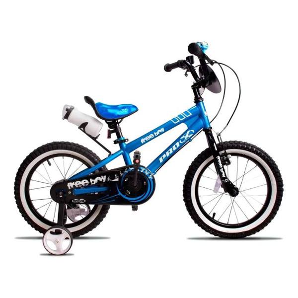 Bicicleta Infantil Pro-X Freeboy Aro 16 Azul com Rodinhas e Campainha — foto do produto em fundo branco