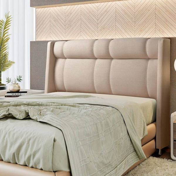 Cabeceira Queen 160cm Estofada Aurora JS Móveis — foto do produto em fundo branco