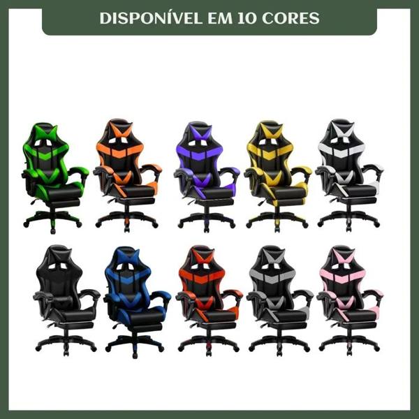 Cadeira De Escritório Gamer Nitro Ergonômica Estofado Couro Sintético Reclinável Altura Ajustável Apoio Para Pés Cor Roxo Luvinco — foto do produto em fundo branco