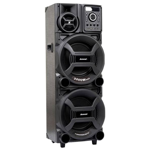 Caixa de Som Amplificada Amvox Pesadão ACA 2201 2200W Bluetooth com LED — foto do produto em fundo branco