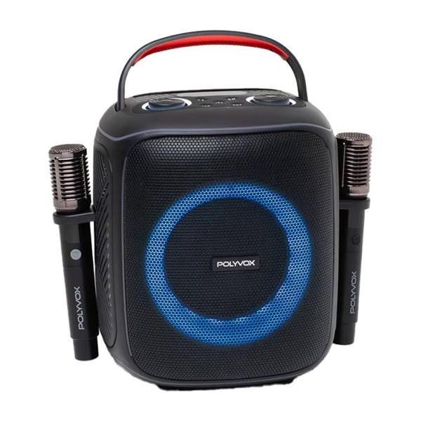 Caixa de Som Portátil Polyvox XK-1 Bluetooth com 2 Microfones — foto do produto em fundo branco