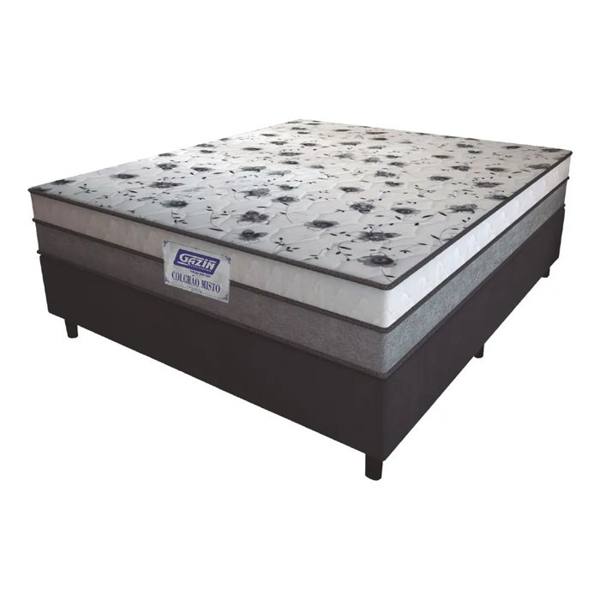 Cama box casal colchão espuma d33 fort 138x188x59cm suporta até 150kg — foto do produto em fundo branco