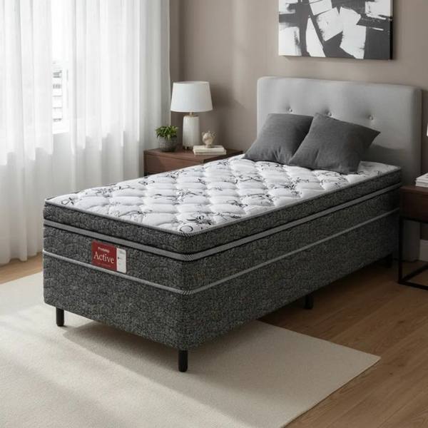 Cama Box Conjugada Probel Espuma D28 Ortopédico Solteiro — foto do produto em fundo branco