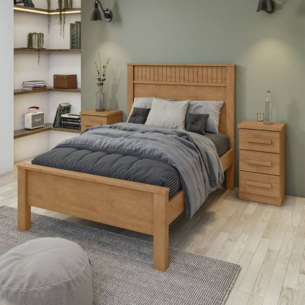 Cama Casal Athenas MDP e MDF Cabeceira Alta Lopas — foto do produto em fundo branco