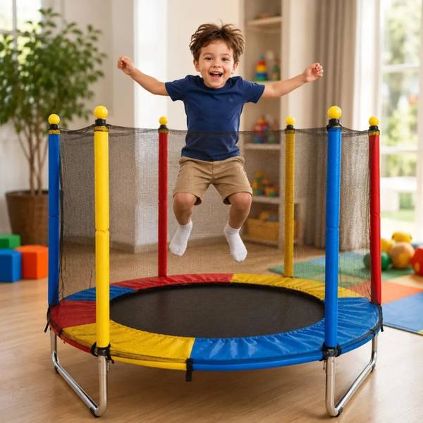 Cama Elástica Pula Pula Infantil Trampolim 1,4 Metros — foto do produto em fundo branco