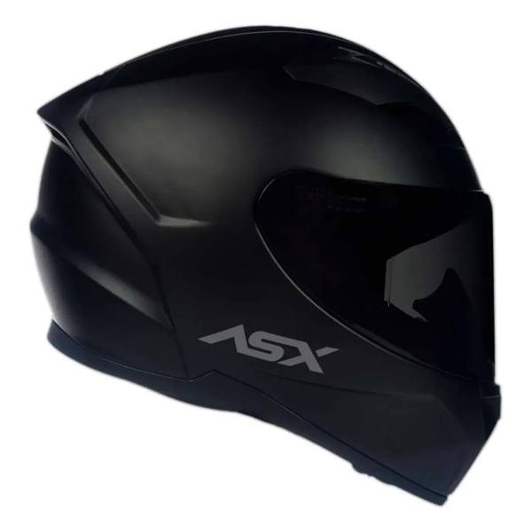 Capacete Fechado Asx City Solid Preto Fosco + Viseira Fumê Desenho Sólido Tamanho do capacete 58/M — foto do produto em fundo branco