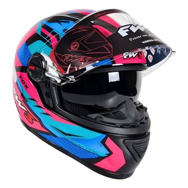 Capacete Fechado Fw3 Gtx Fox Masculino Feminino + Narigueira — foto do produto em fundo branco