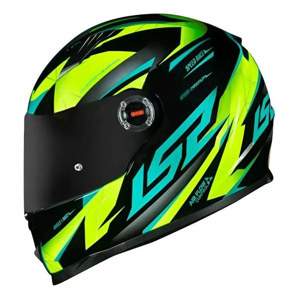 CAPACETE LS2 FF358 CLASSIC DRAZE PRETO / AMARELO FLUOR — foto do produto em fundo branco