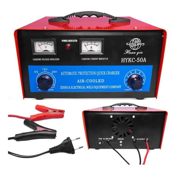 Carregador De Bateria 6v 12v 24v 50a Com Ajuste De Corrent — foto do produto em fundo branco