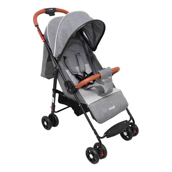 Carrinho De Bebe Compacto Leve Viagem Passeio Avanti Garden Cinza Preto — foto do produto em fundo branco