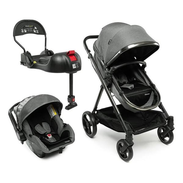 Carrinho Travel System Safety 1st, Discover Trio, com Isofix, 0 a 15kg, Grey Chrome — foto do produto em fundo branco