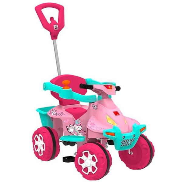 Carro de Passeio a Pedal Infantil Bandeirante Smart Quad com Haste Removível — foto do produto em fundo branco