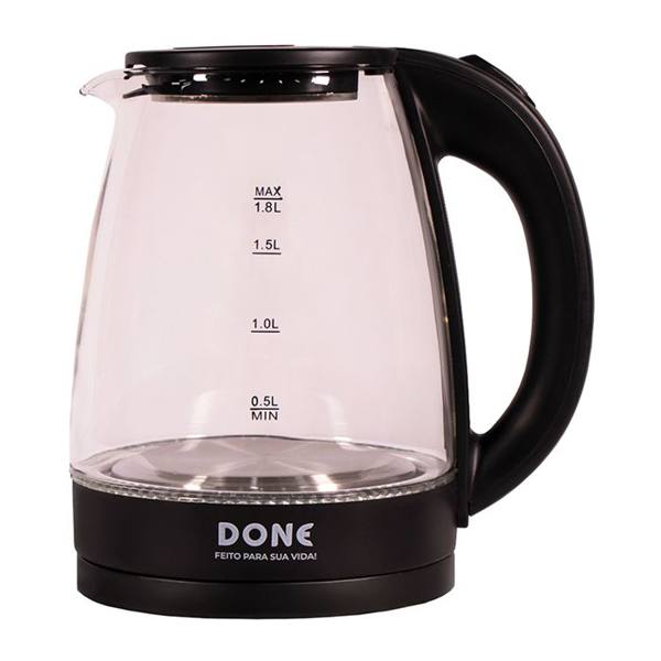 Chaleira Elétrica Done Glass 1,8L 1500W Bivolt — foto do produto em fundo branco