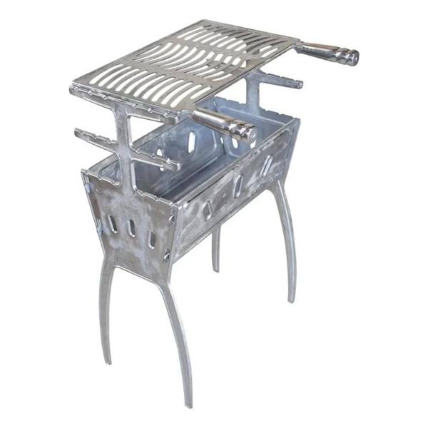 Churrasqueira De Alumínio Fundido Batido Desmontável 80cm — foto do produto em fundo branco