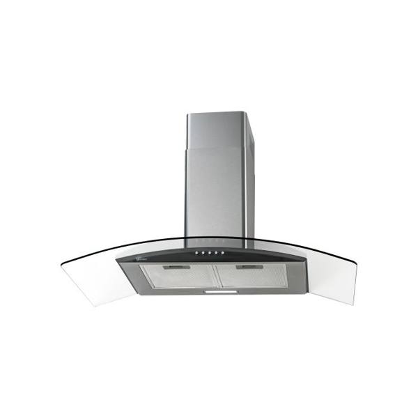 Coifa de Parede Fischer Fit 90cm 6 Bocas Vidro Curvo — foto do produto em fundo branco