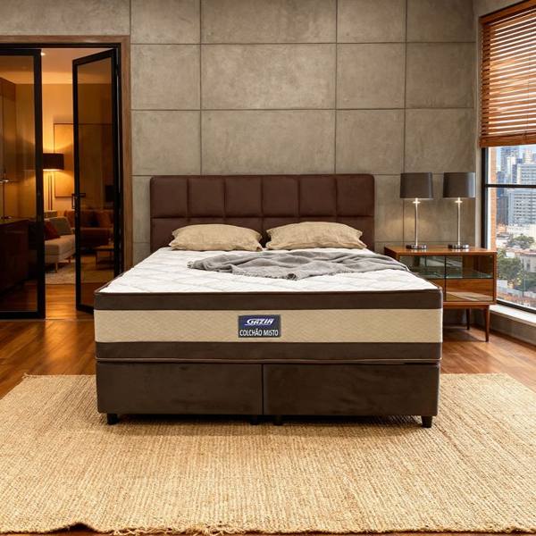 Colchão Cama Box Gazin Espuma Queen Size Misto Duo Extra 158x198 — foto do produto em fundo branco