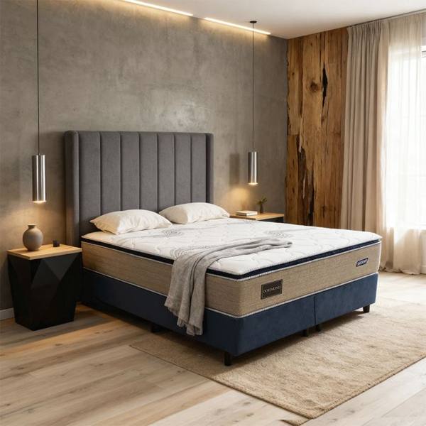 Colchão Cama Box Gazin Molas BlueWave Queen Size Dortmund 158x198 — foto do produto em fundo branco