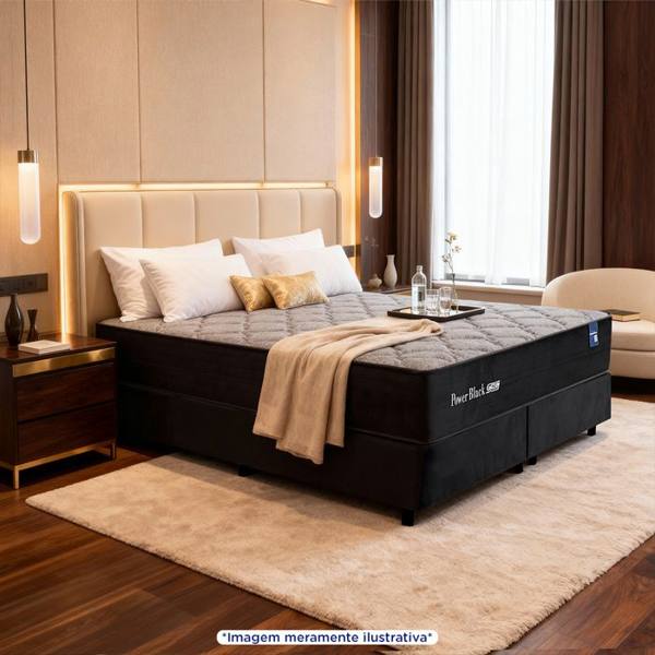 Colchão King Size Molas PowerBlue Gazin Power Black 193x203 — foto do produto em fundo branco