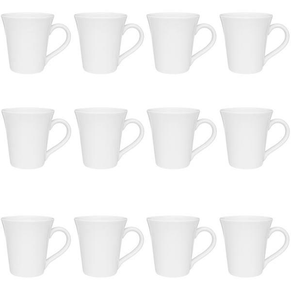 Conjunto de Canecas Oxford 12 Peças Cerâmica Tulipa 330 ML — foto do produto em fundo branco