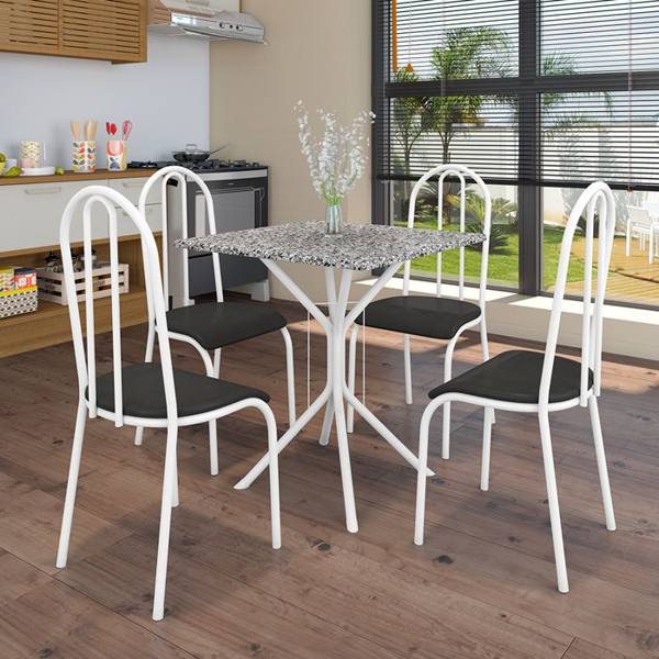 Conjunto de Mesa 4 Cadeiras Tampo Granito Malaga Fabone — foto do produto em fundo branco