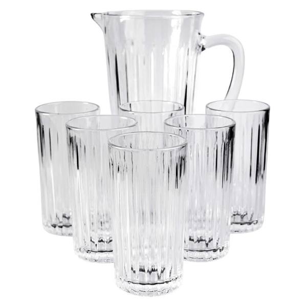 Conjunto Jarra 1L + 6 Copos 320ml Essential Mark Blank — foto do produto em fundo branco