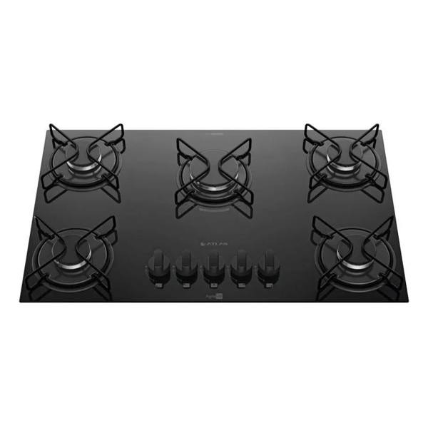 Cooktop 5 Bocas Atlas Agile Up com Mesa De Vidro A Gás — foto do produto em fundo branco