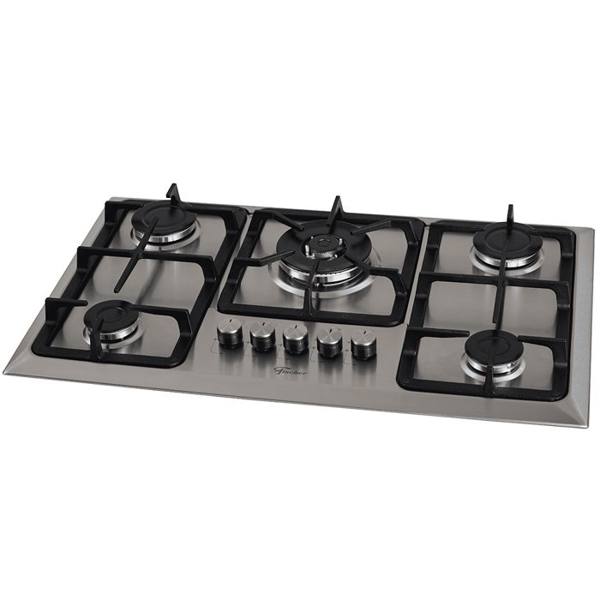 Cooktop a Gás Fischer TC Infinity 5 Bocas Superautomático Mesa em Aço Inox — foto do produto em fundo branco