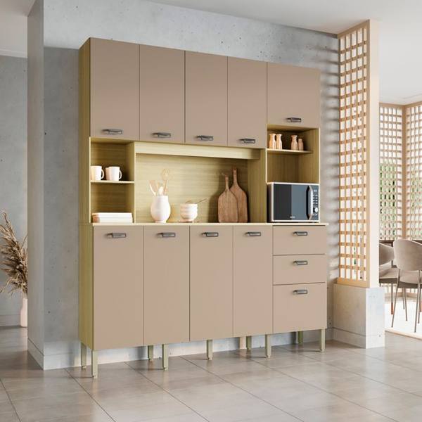 Cozinha Compacta 10 Portas 2 Gavetas MDP Intense Kits Paraná — foto do produto em fundo branco