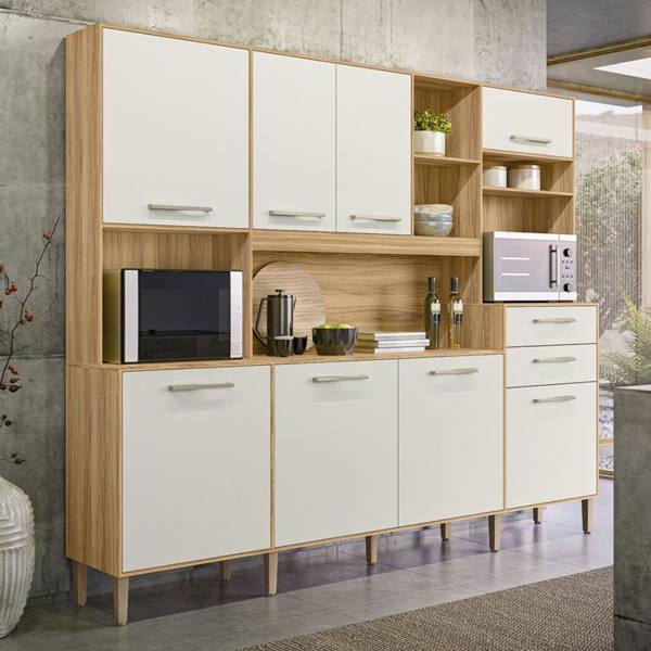 Cozinha Compacta 8 Portas 2 Gavetas em MDP Hortelã Nicioli — foto do produto em fundo branco