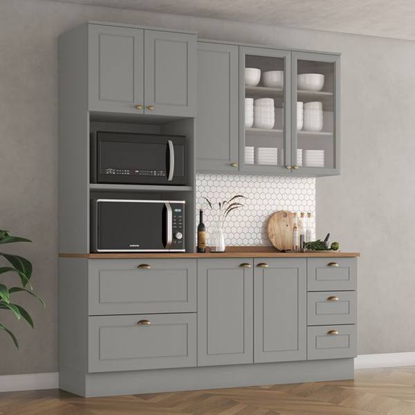 Cozinha Modulada 3 Peças 7 Portas 5 Gavetas Americana Henn — foto do produto em fundo branco