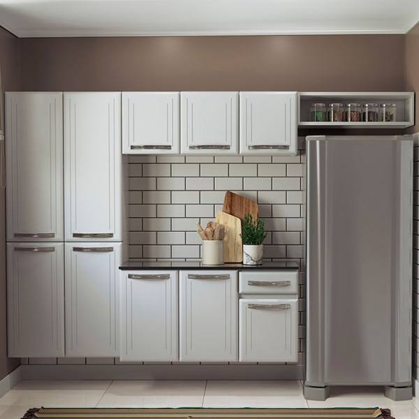 Cozinha Modulada 4 Peças 10 Portas 1 Gaveta Alana Telasul — foto do produto em fundo branco