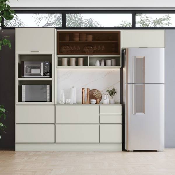 Cozinha Modulada 4 Peças 6 Portas 4 Gavetas Fineze Henn — foto do produto em fundo branco