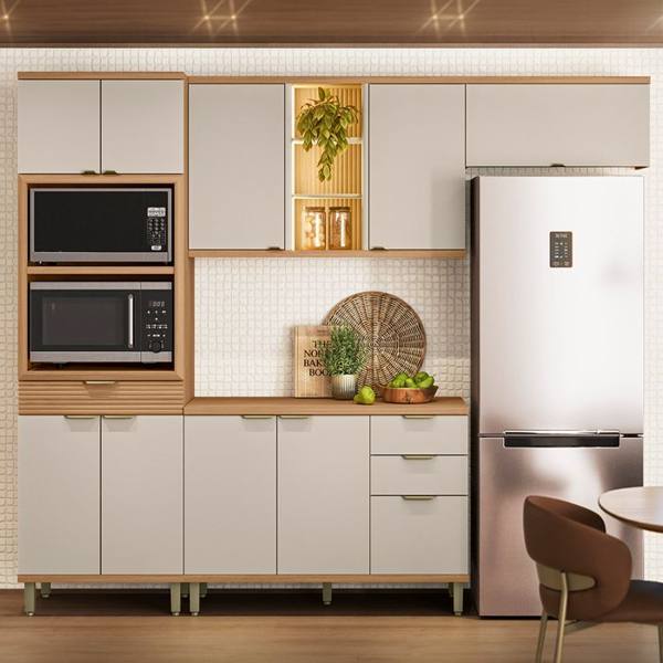 Cozinha Modulada 4 Peças 9 Portas 4 Gavetas Bless Linea Brasil — foto do produto em fundo branco