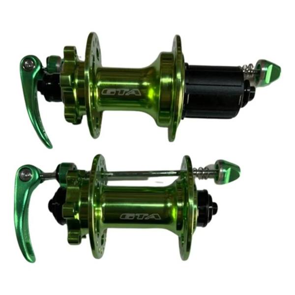 Cubo GTA Barulhento Cassete K7 36 Furos Dianteiro Traseiro MTB Verde — foto do produto em fundo branco