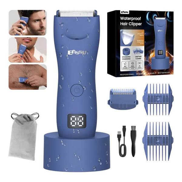 Enssu Aparador De Pelos Corporais Masculino Com Base Cor Azul — foto do produto em fundo branco