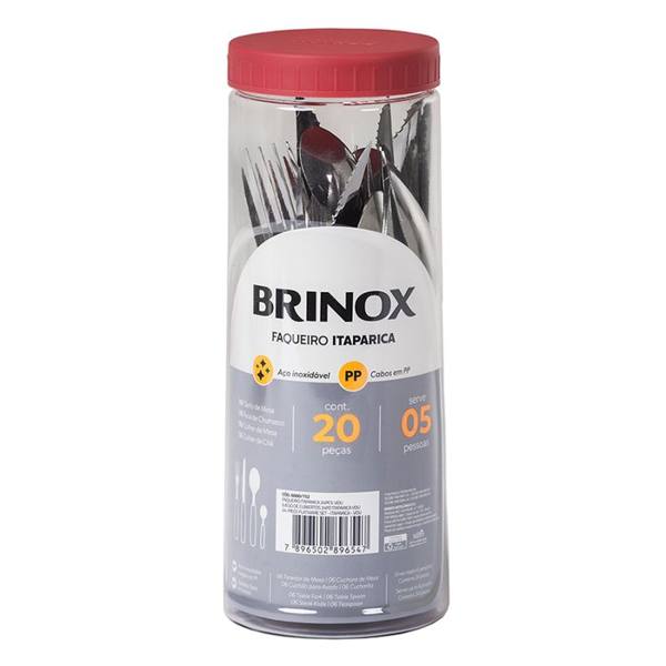 Faqueiro 20 Peças Brinox Aço Inox — foto do produto em fundo branco
