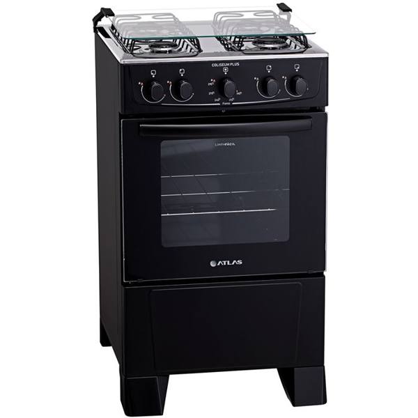 Fogão Atlas Coliseum Plus 4 Bocas Acendimento Manual Mesa de Inox Forno 50L — foto do produto em fundo branco
