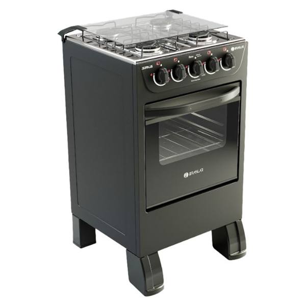 Fogão Braslar New Sirius 4 Bocas Manual Mesa em Inox Forno Easy Clean — foto do produto em fundo branco