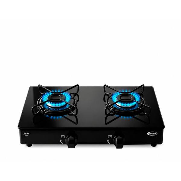 Fogão Cooktop De Mesa Portátil A Gás 2 Bocas Vidro Clarice — foto do produto em fundo branco
